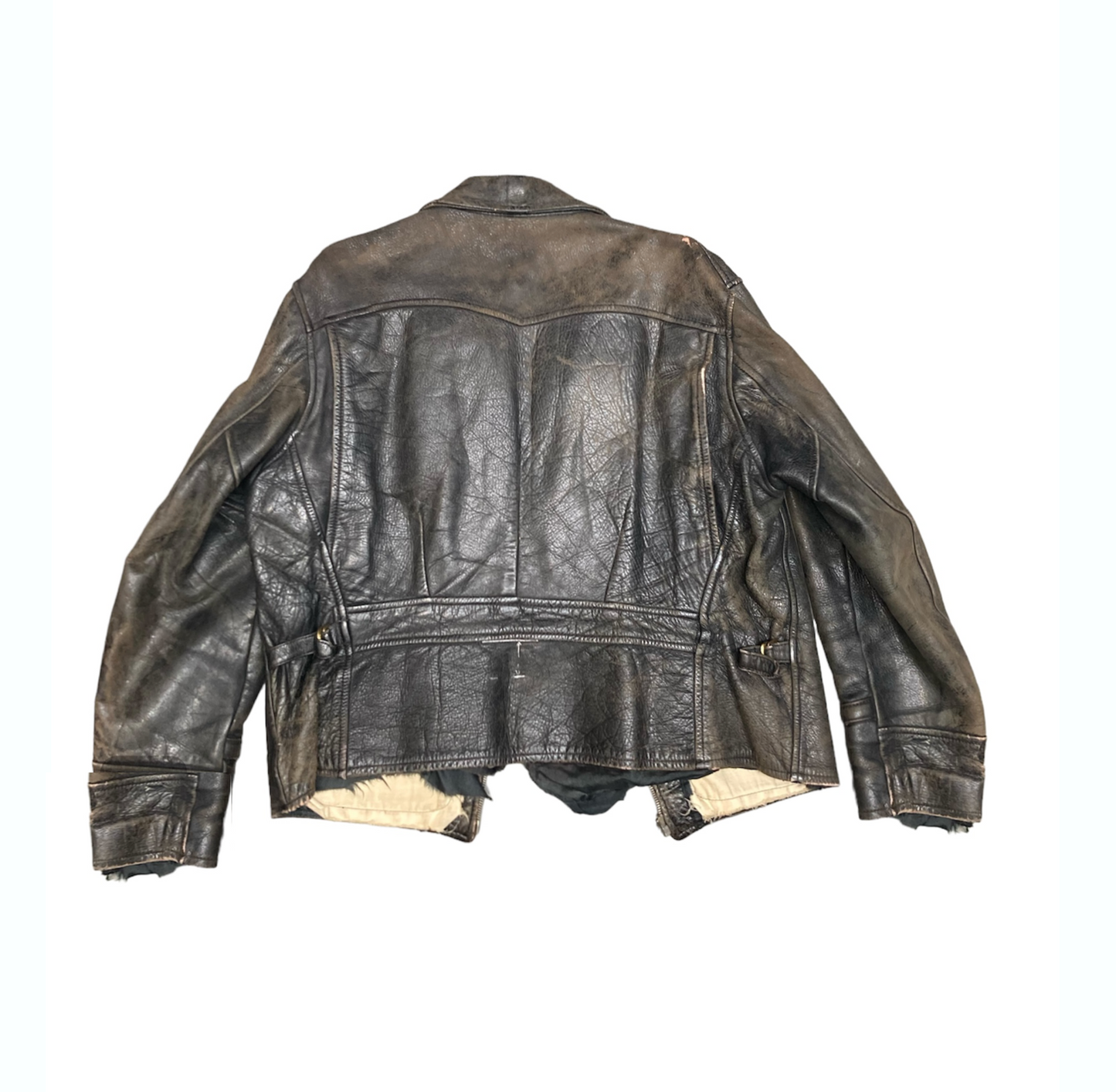1940'S BLACK LEATHER JACKET