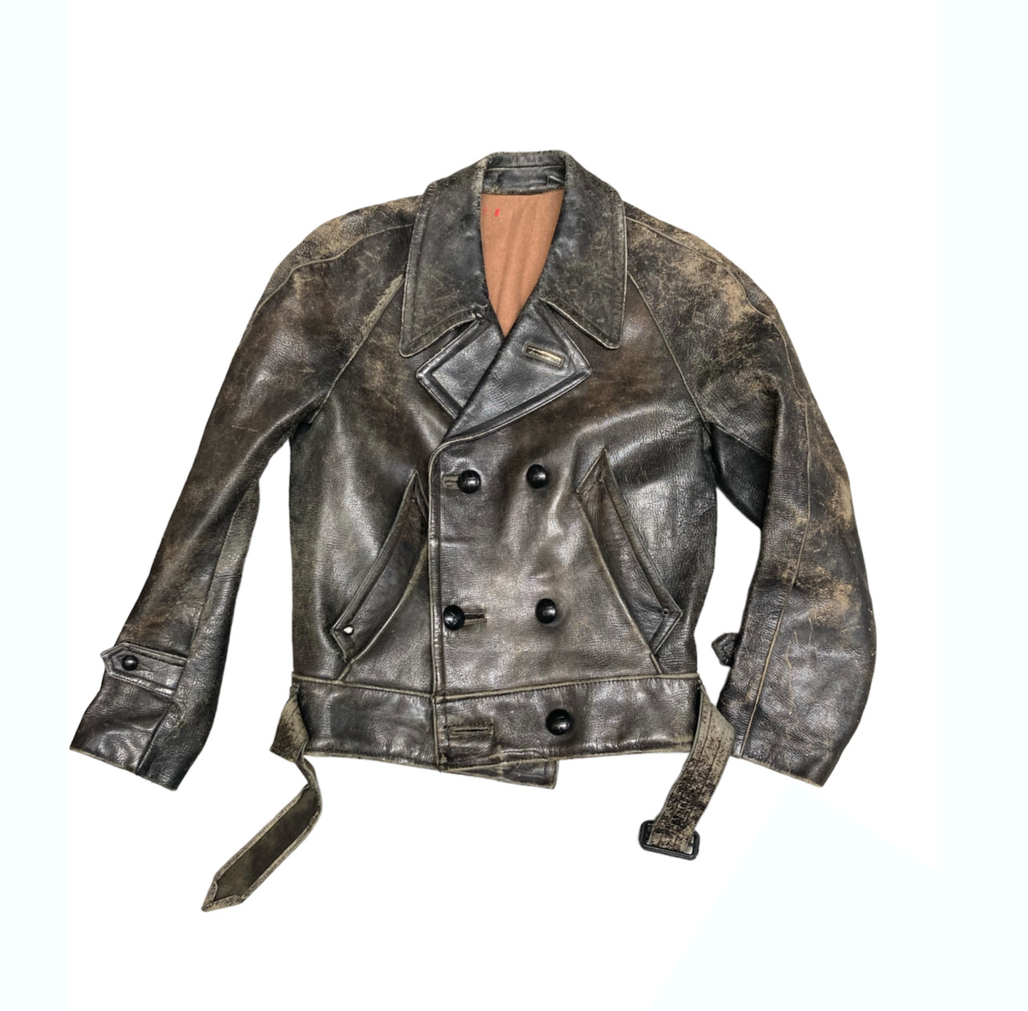 1930'S BLACK LEATHER JACKET