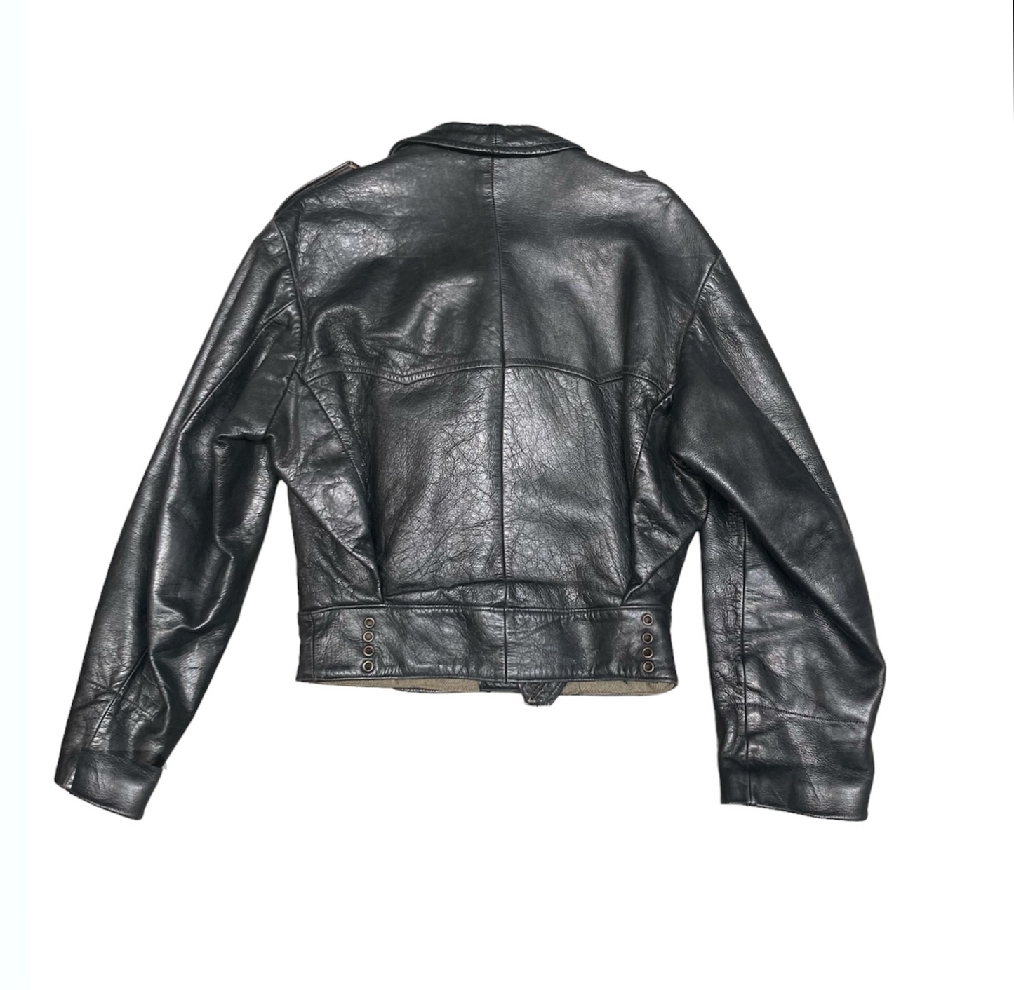 1930'S BLACK LEATHER JACKET