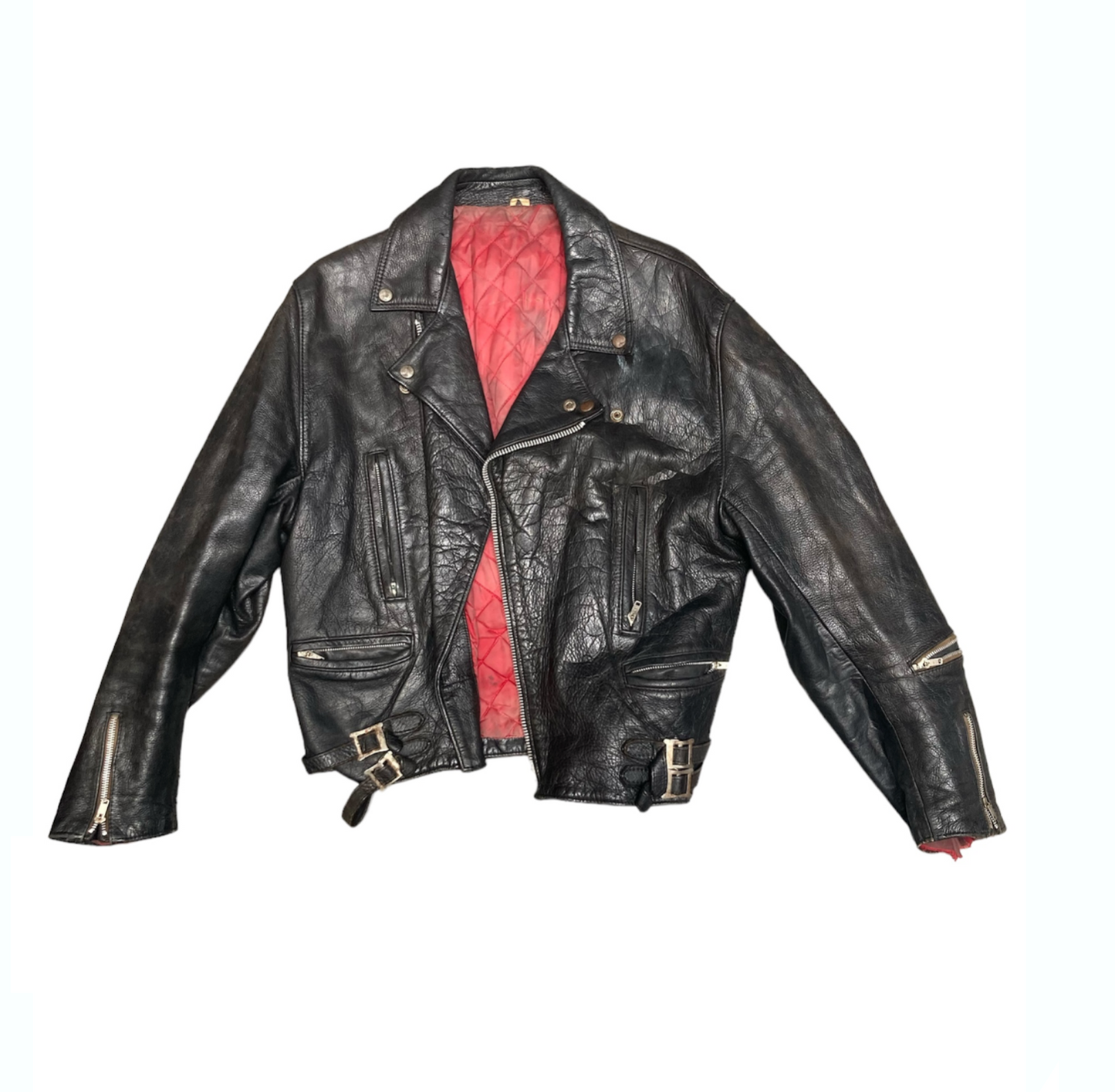 BLACK LEATHER BIKER JACKET