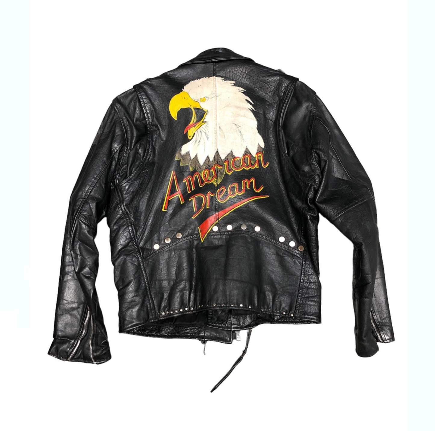 1980'S BLACK AMERICAN DREAM LEATHER JACKET