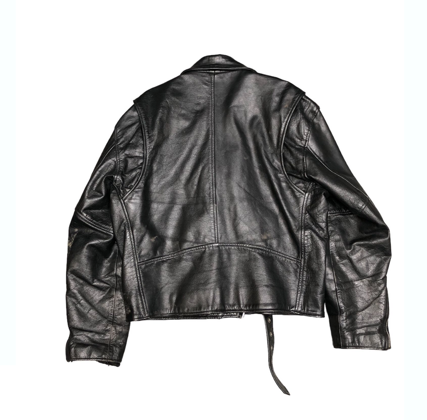 BLACK LEATHER VINTAGE JACKET