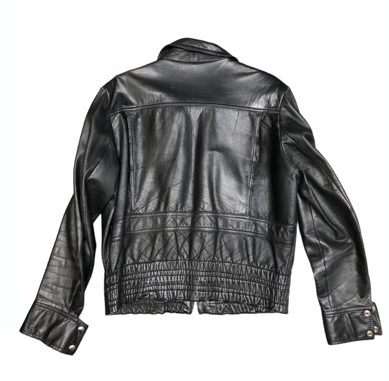 1980'S BLACK LEATHER JACKET