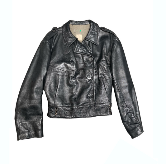 1930'S BLACK LEATHER JACKET