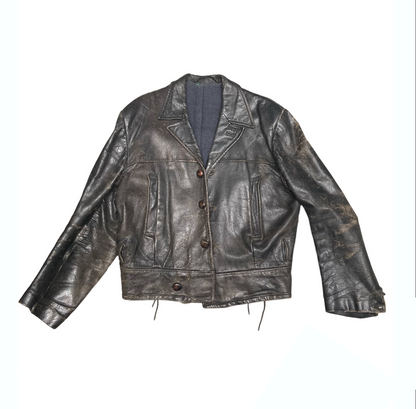 1930'S BLACK LEATHER JACKET