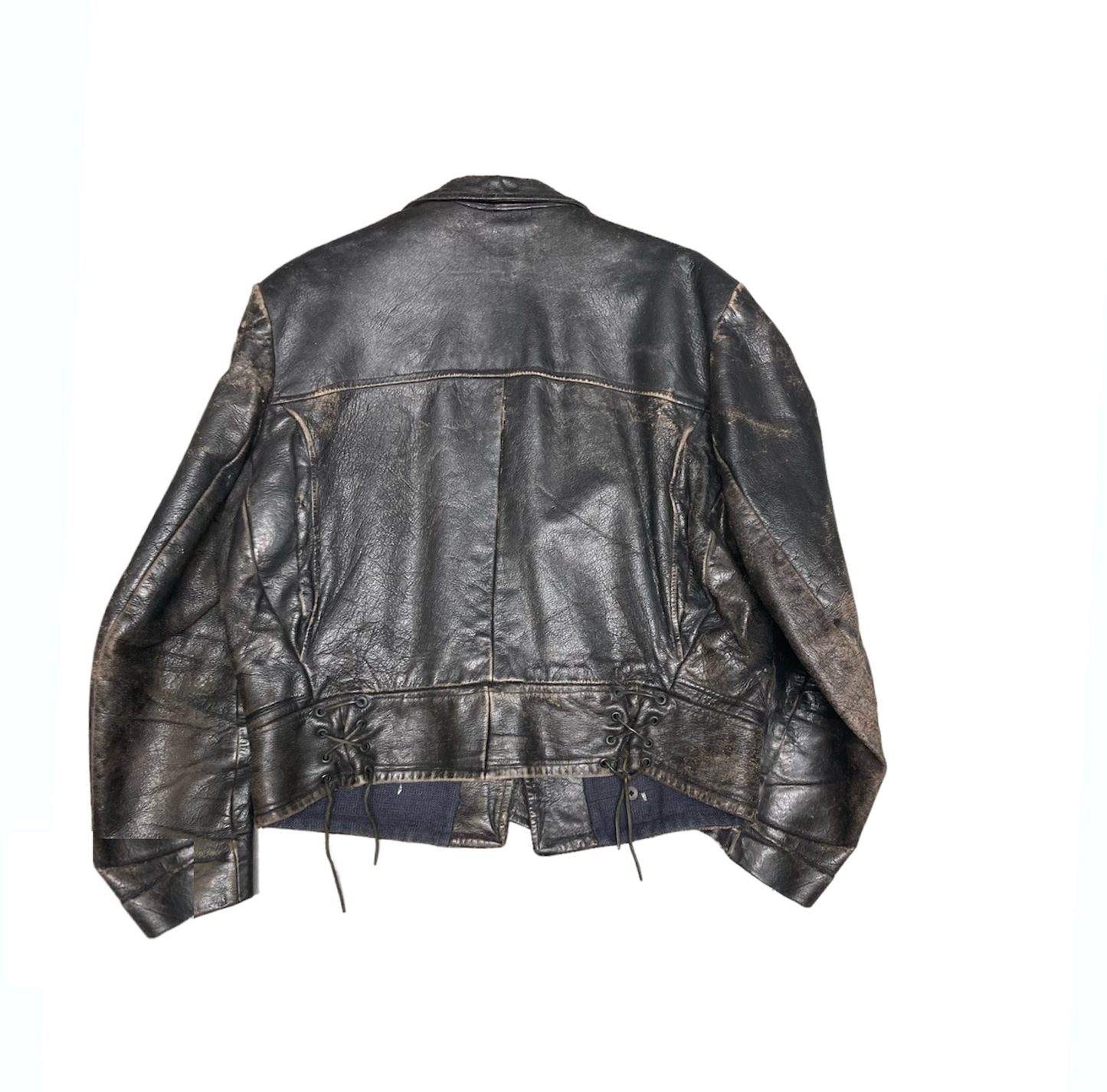 1930'S BLACK LEATHER JACKET