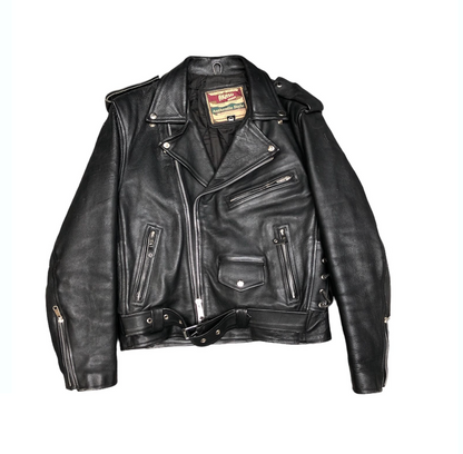 BLACK LEATHER VINTAGE JACKET