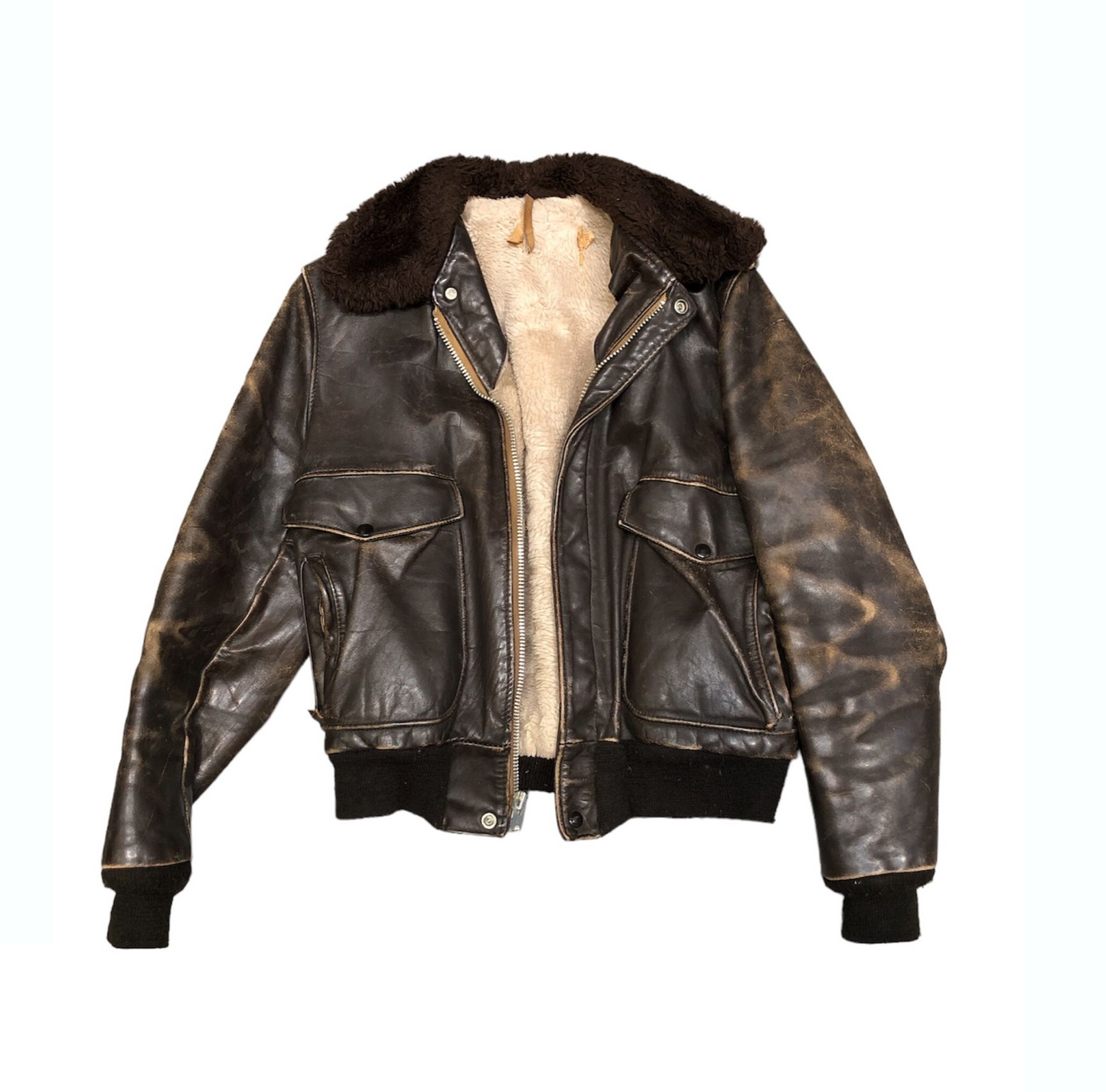 LEATHER AVIATOR BOMBER JACKET