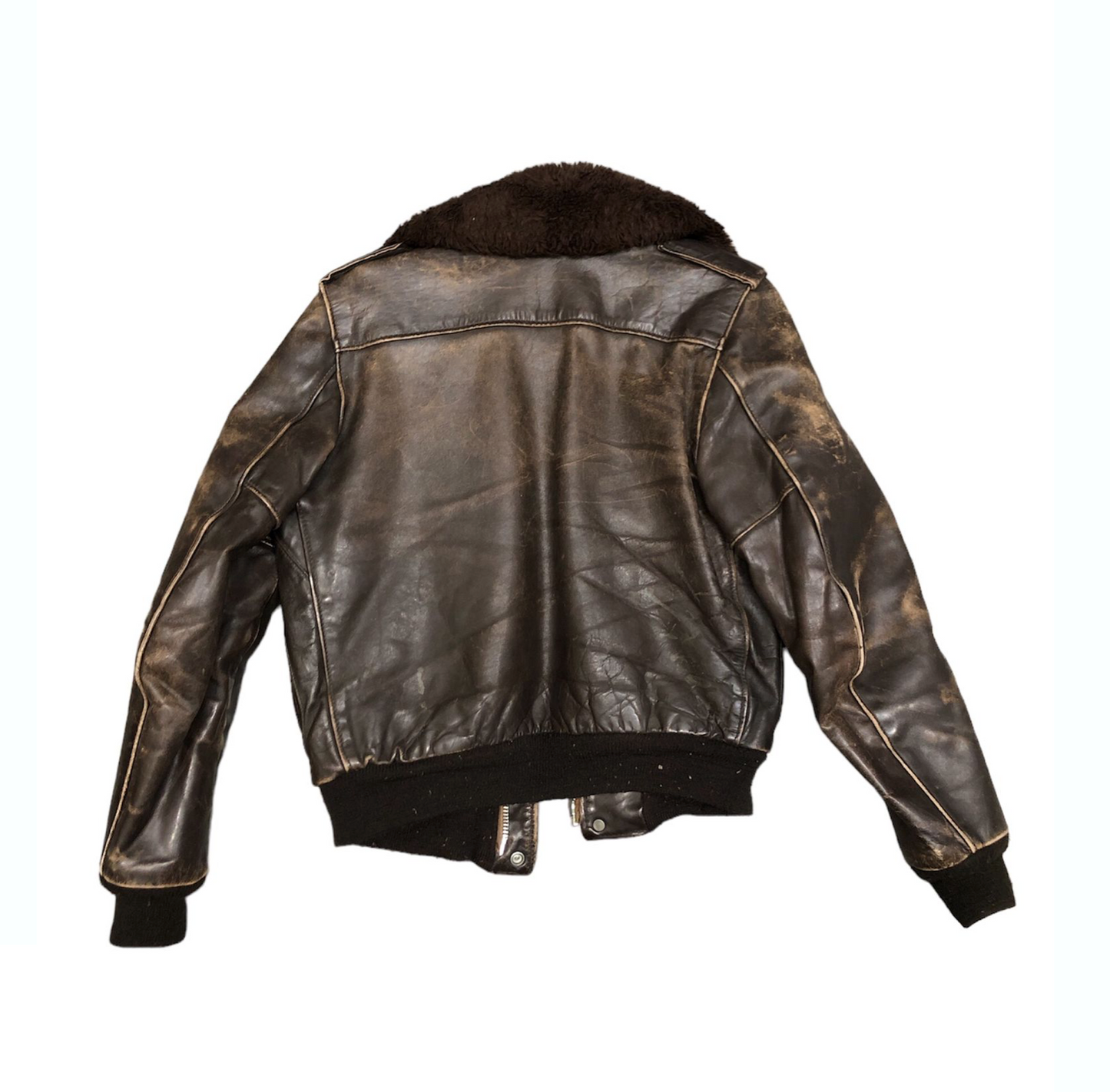 LEATHER AVIATOR BOMBER JACKET